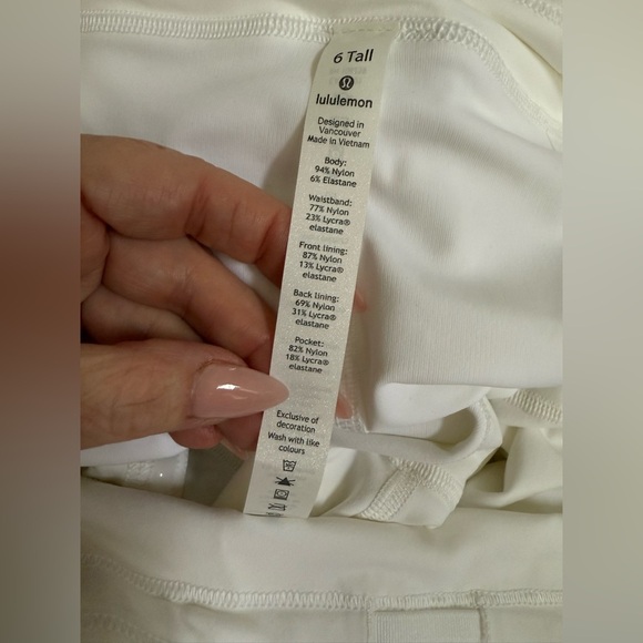 Rare Lululemon Pace Rival Skirt Tall 15” White -Size 6 NWT Original Release - Picture 10 of 11